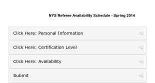 Referee Availability Schedule Form Template