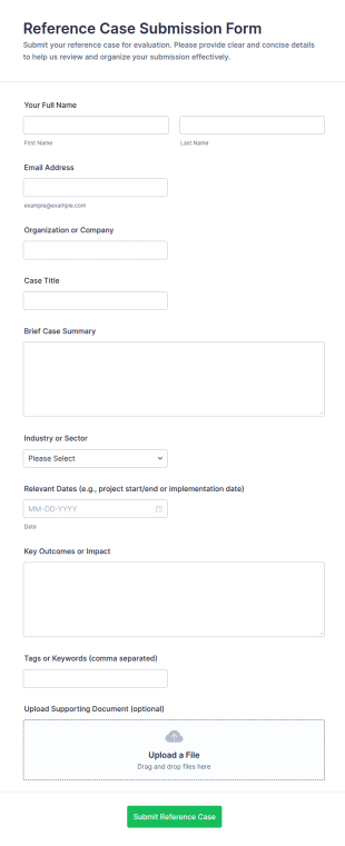 Reference Case Submission Form Template