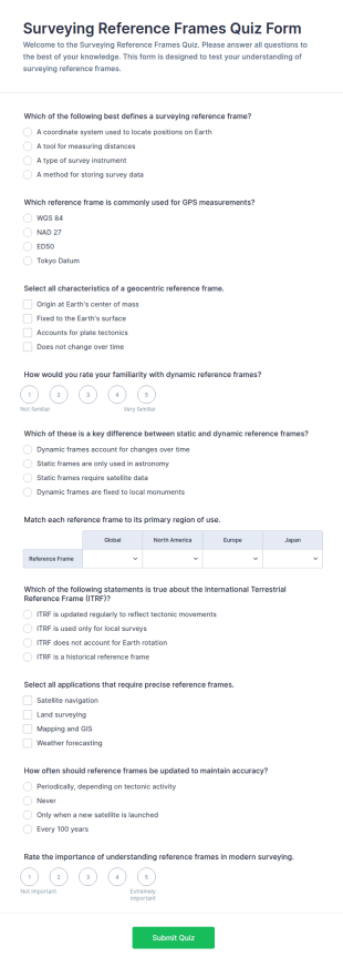 Reference Frames Quiz Form Template