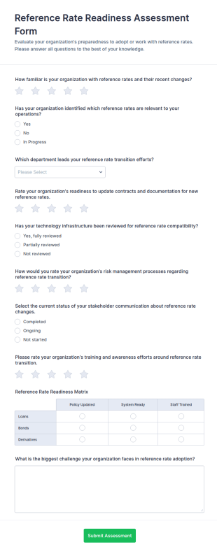 Reference Rate Readiness Assessment Form Template