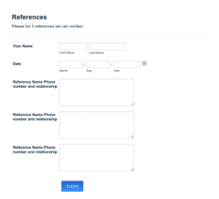 References Form Template