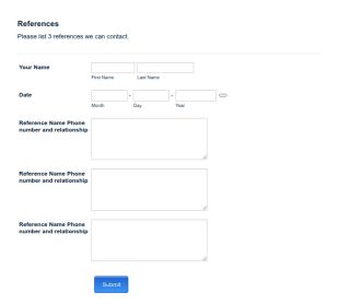 References Form Template