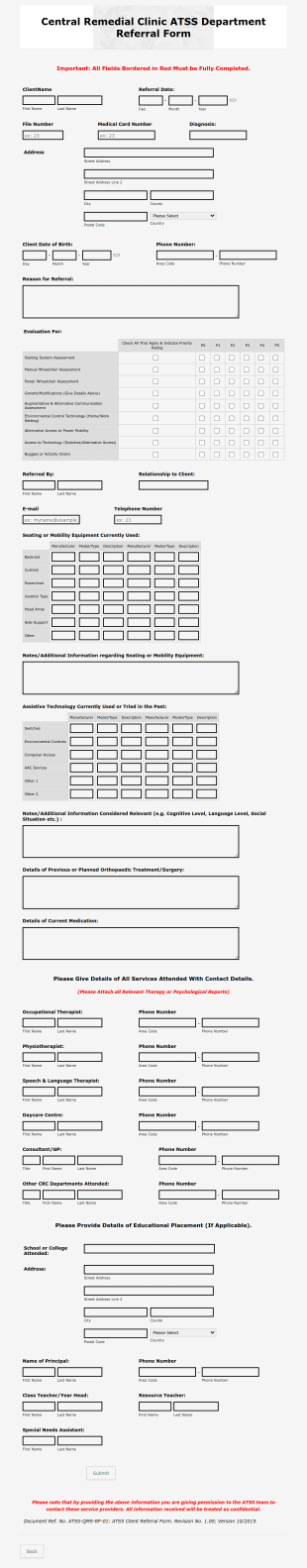 Referral Form Template