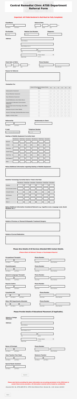 Referral Form Template