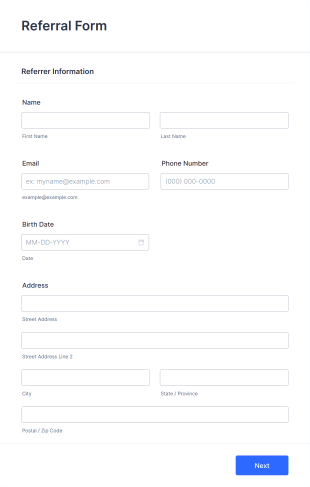 Referral Form Template