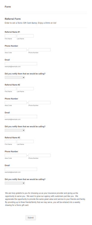 Referral Form Template