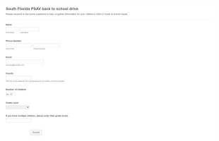 (Region/City) PSAV Back To School Drive Form Template