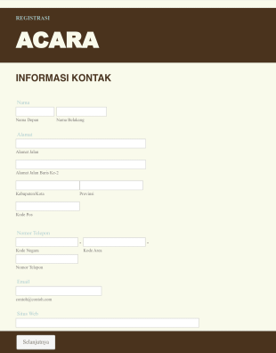 Registrasi Acara Online Form Template