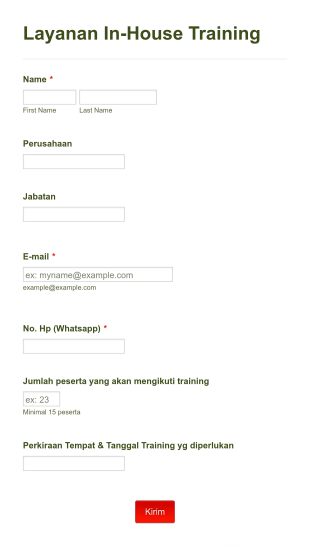 Registrasi Form Seminar Form Template