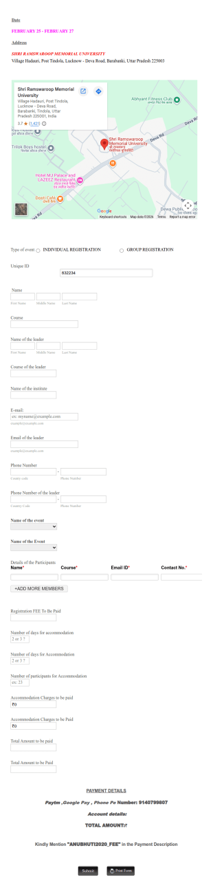 Registration 2020 Form Template