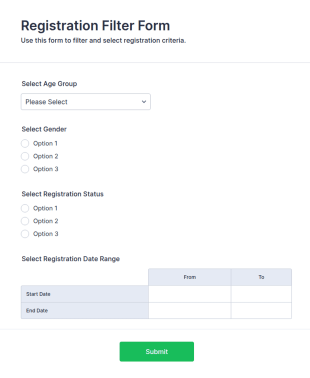 Registration Filter Form Template