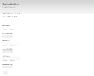 Registration For Designing Playgrounds Form Template