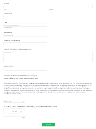 Registrierungsformular Für Veranstaltungsanbieter Form Template