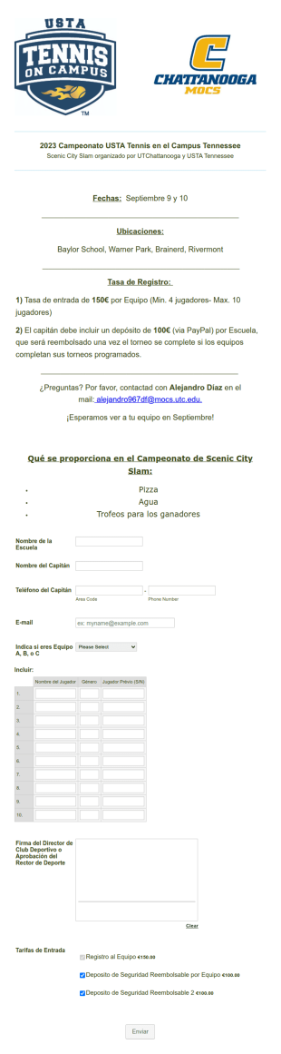 Registro A Evento Deportivo