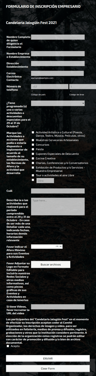 Registro Al "Candelaria Jalogüin Fest 2021"