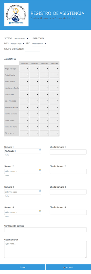 Registro Asistencia Mensual Fmc Form Template
