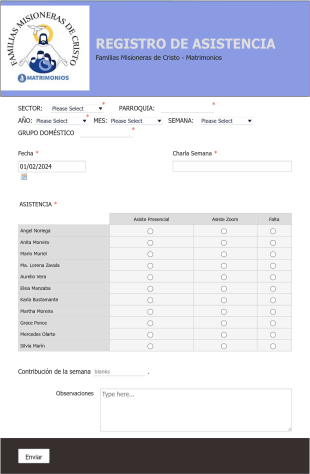 Registro Asistencia Semanal