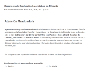 Registro De Asistencia A Ceremonia De Graduación Universitaria
