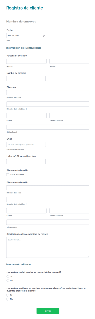 Registro De Cliente