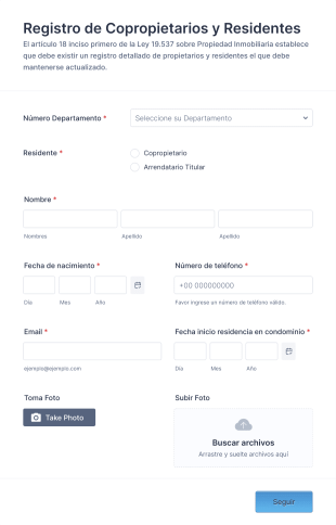 Registro De Copropietarios Y Residentes