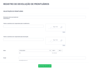 Registro De Devolução De Prontuários