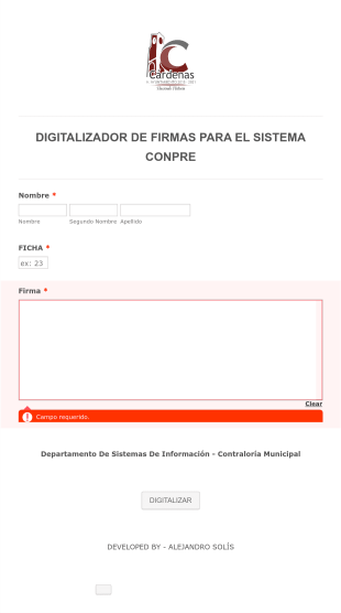 Registro De Digitalización De Firmas