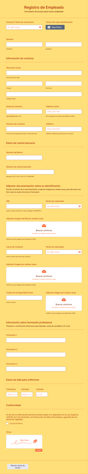 Registro De Empleado