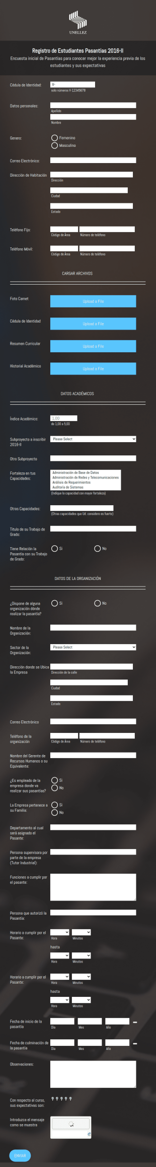 Registro De Estudiantes De Pasantías