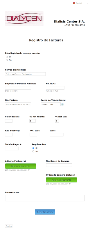 Invoice Form For Dialycen In Spanish