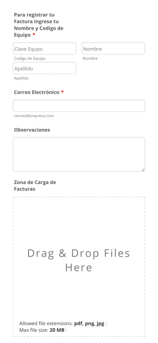 Registro De Facturas Form Template