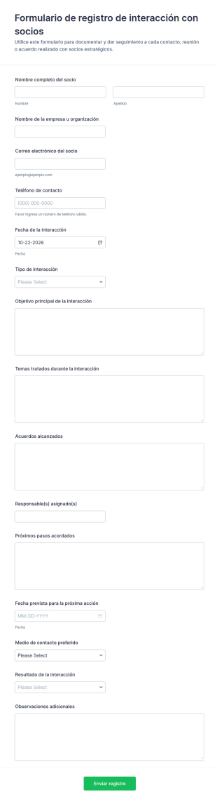 Registro De Interacciones Con Socios