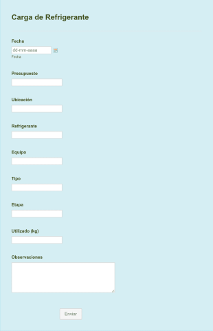 Registro De Mantenimiento De Refrigerante De Vehículos Form Template