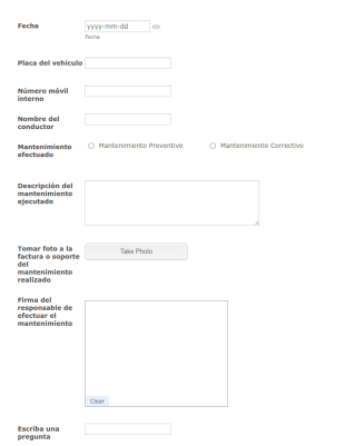 Registro De Mantenimiento De Vehículo En Taller