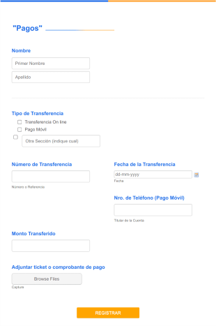 Registro De Pago Form Template