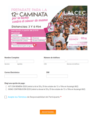 Registro De Participación En Caminata