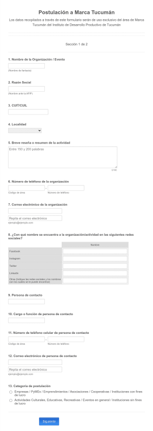 Registro De Postulación De Marca De Ciudad O País Form Template