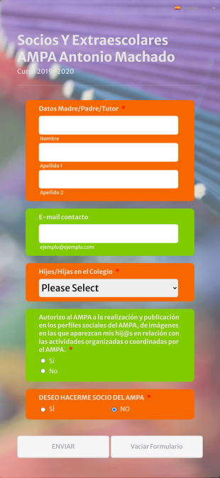 Registro De Socios De Organización Form Template