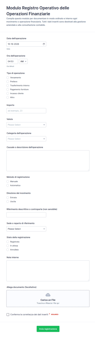 Registro Delle Transazioni Finanziarie
