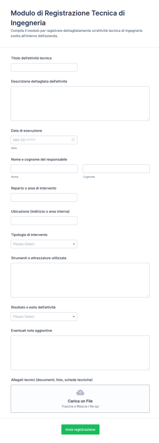 Registro Di Attività Tecniche Form