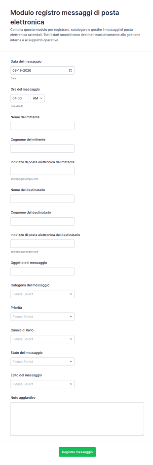 Registro Messaggi Email