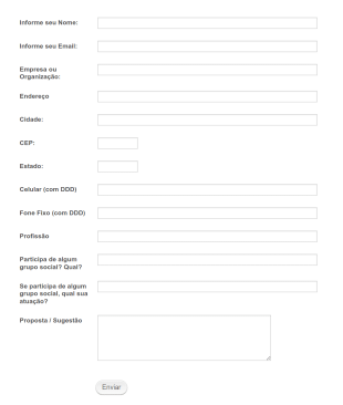 Registro Organizações Form Template