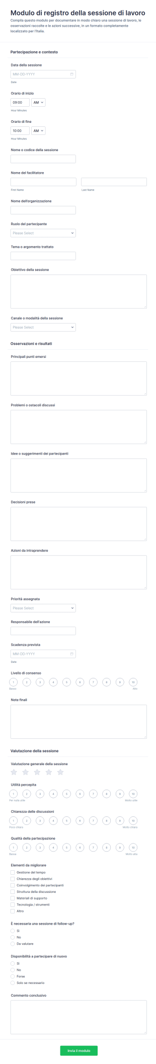 Registro Sessioni Di Focus