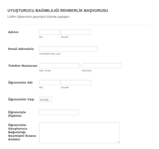 Rehberlik Kayıt Form Şablonu