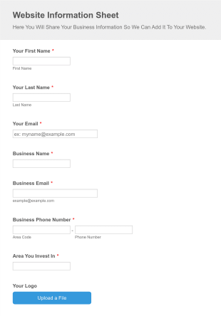 REI Leadz Website Info Form Template