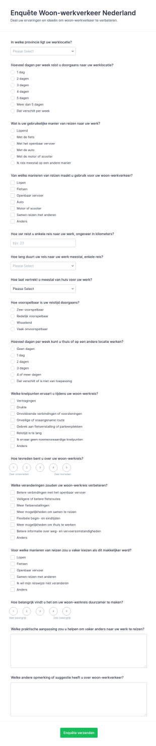 Reis En Woonwerkverkeersenquête