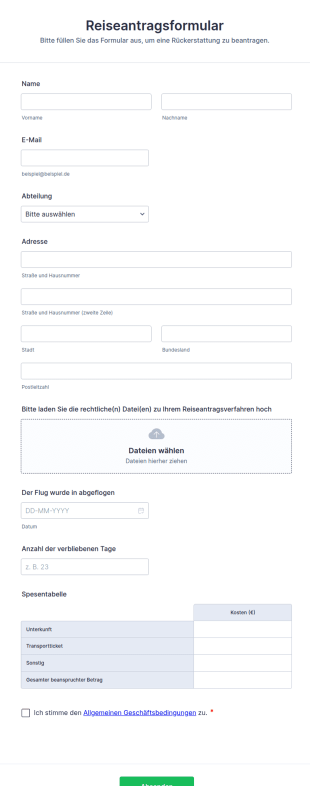 Reiseantragsformular