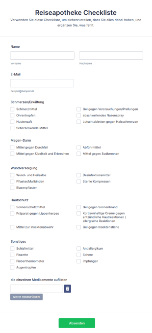 Reiseapotheke Checkliste