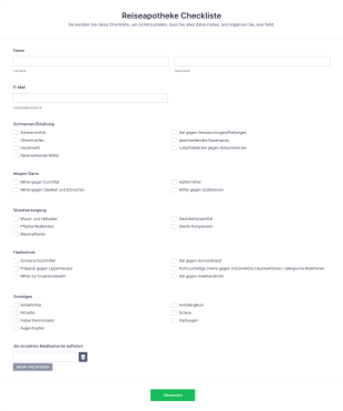 Reiseapotheke Checkliste Form Template