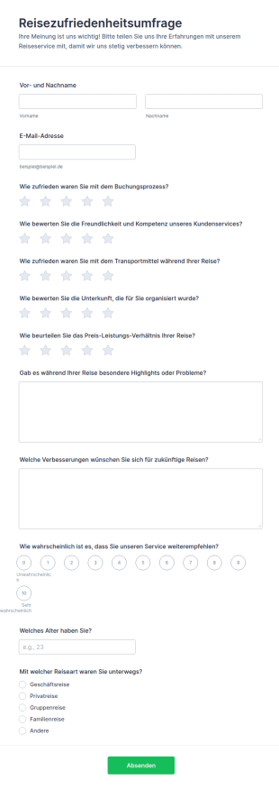 Reisezufriedenheitsumfrage