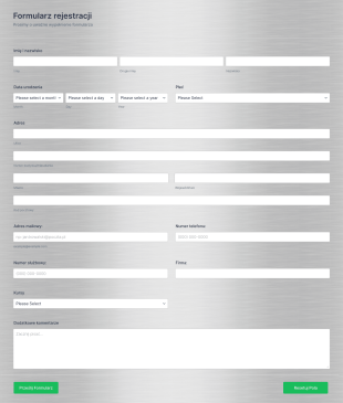 Rejestracja Na Kurs Form Template